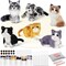 Needle Felting Kit, 6 PCS Farm Animal Needle Felting Beginner Kits, Wool Felt Needle Felting Tools Foam Pad, Craft Party Supplies for Beginners Adult(Cat Family)